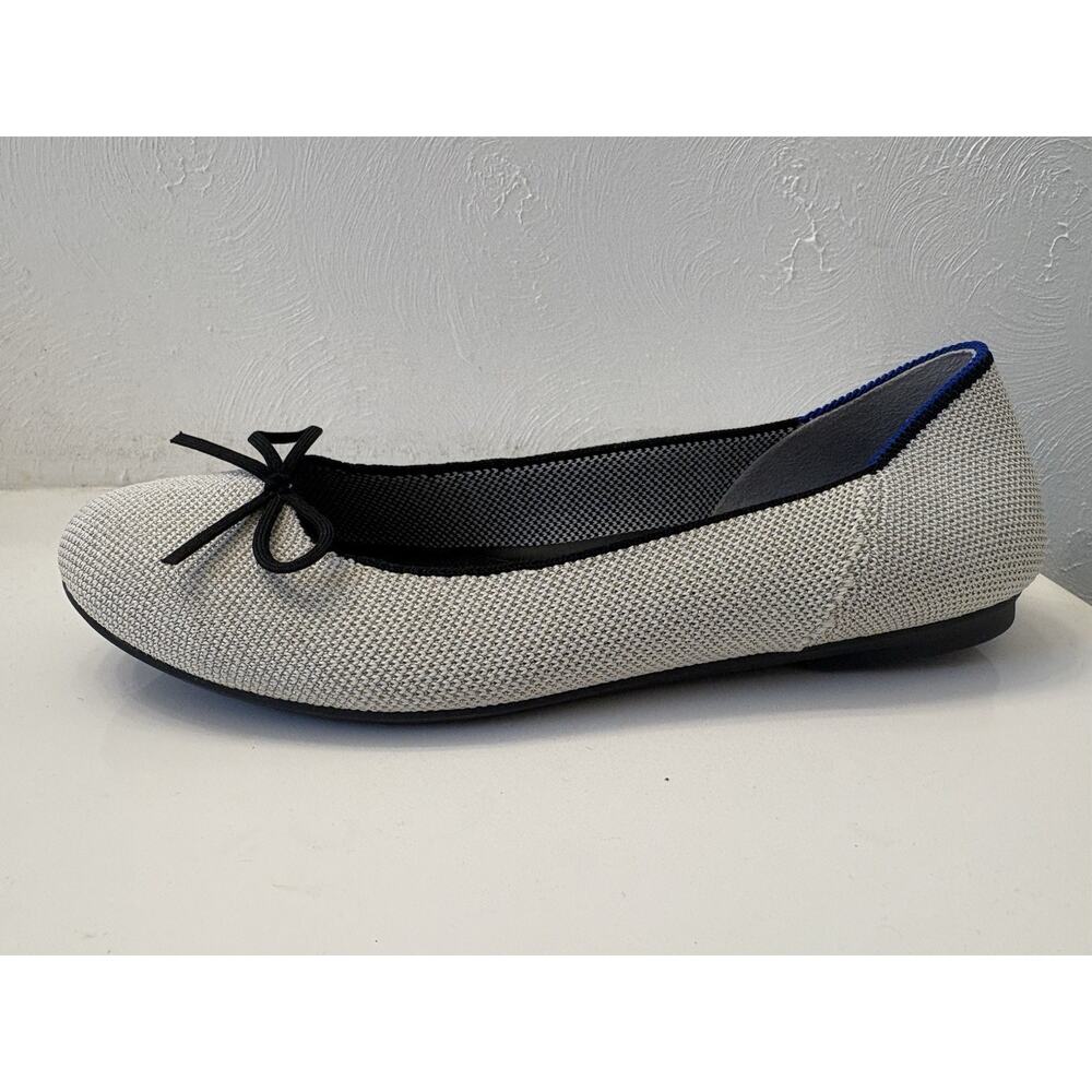 Rothy’s The Ballet Flat Diamond Metallic Women’s Size US 8 Silver Washable - Picture 5 of 10